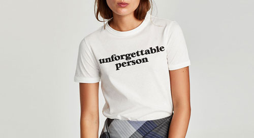 Zara Trafaluc camiseta con mensaje